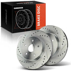 Set of 2 Rear Drilled Brake Rotors for Subaru Outback Legacy WRX (2015–2023)