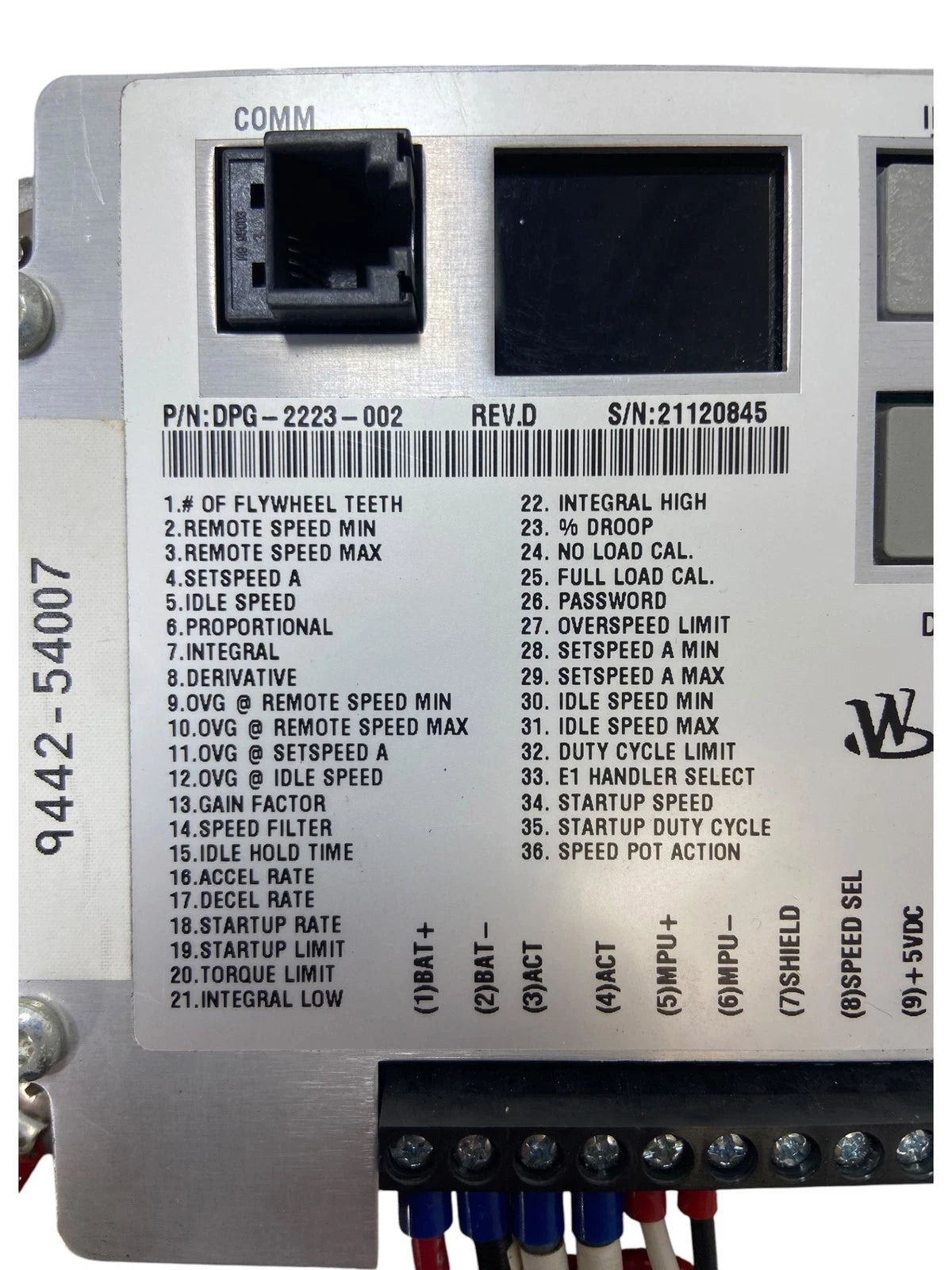 Droop Speed Controller Kit 24V for Northern Lights 22-98711 / Woodward DPG-2223-002