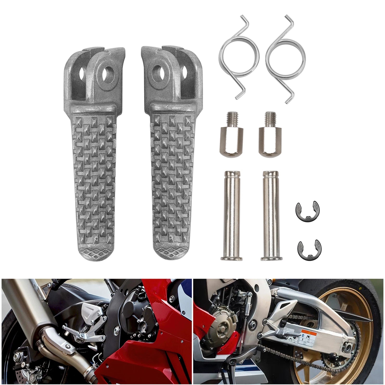 Pair Front Footrest Foot Pegs for Honda CBR 1000RR (2004–2025), CBR 600RR (2003–2025)