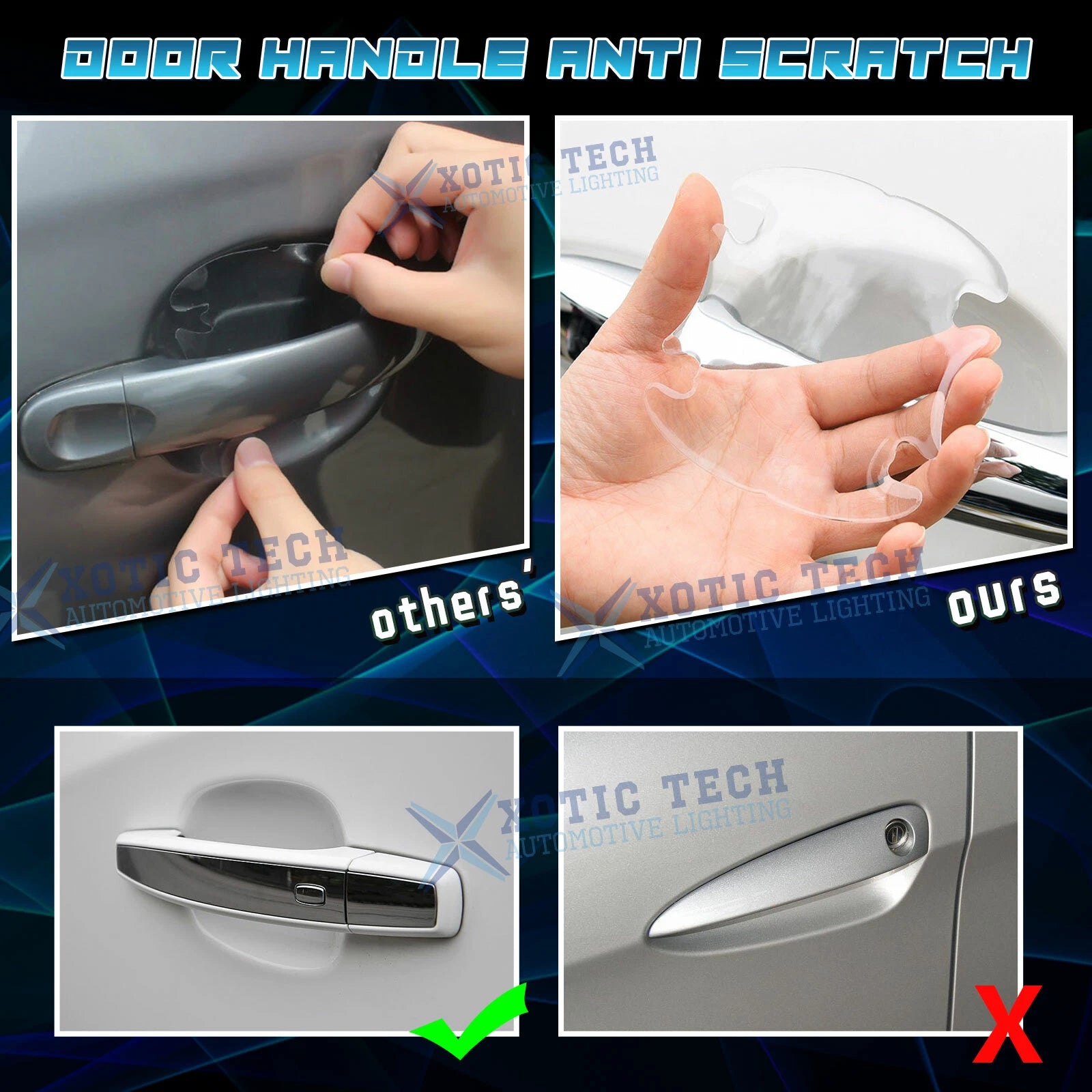 Door Handle Scratch Protector Sticker Sheet for Dodge Challenger (2015-2023)