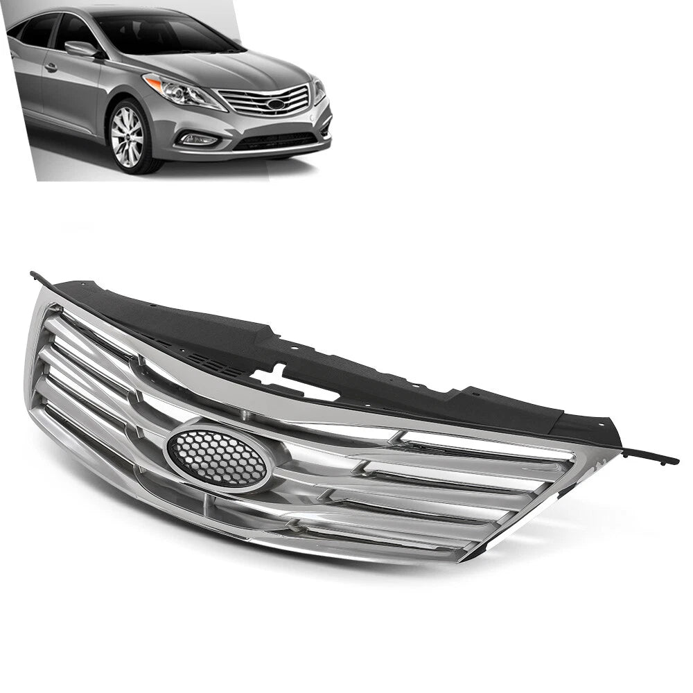 Front Bumper Upper Grille for Hyundai Azera (2012–2014) Black & Chrome