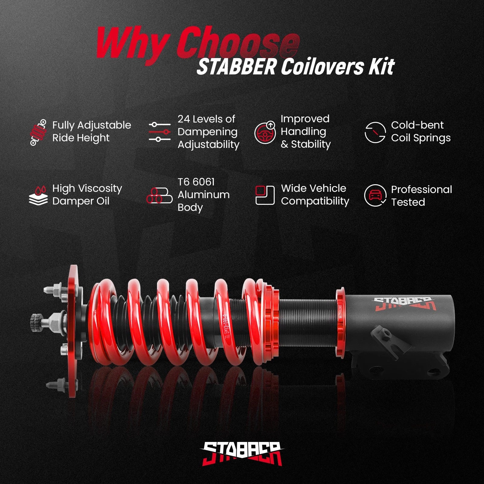 Coilovers for Subaru Impreza WRX (2002–2007) - 24 Way Damper Suspension