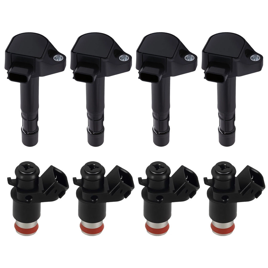 Set of 4 Fuel Injectors & 4 Ignition Coils for Honda Civic 1.7L (2001–2005)