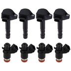 Set of 4 Fuel Injectors & 4 Ignition Coils for Honda Civic 1.7L (2001–2005)