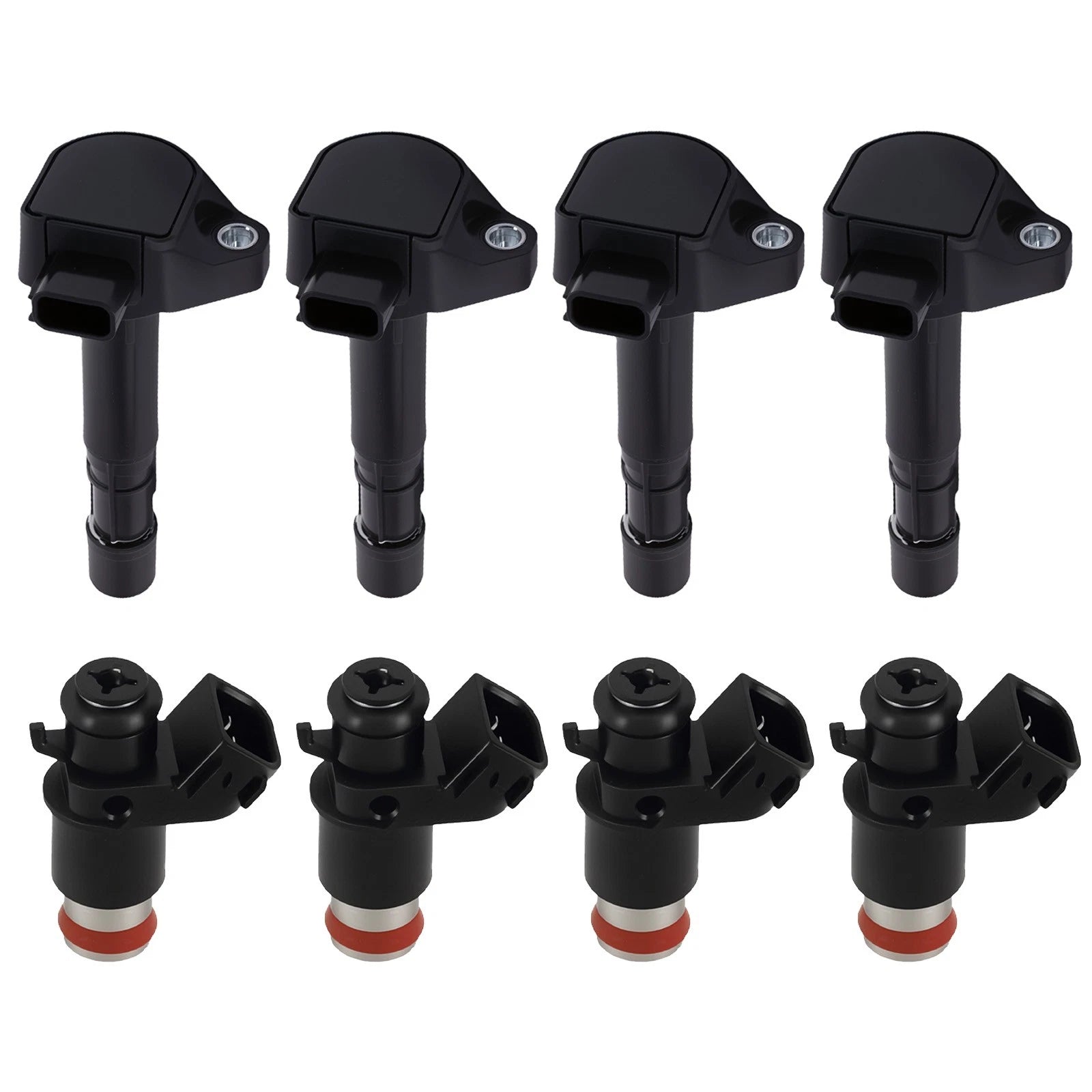 Set of 4 Fuel Injectors & 4 Ignition Coils for Honda Civic 1.7L (2001–2005)