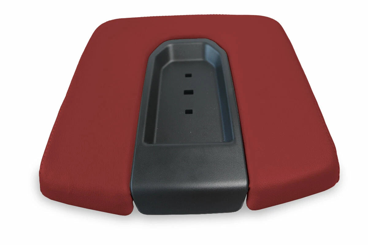 Leather Console Lid Bench Seat Cover for Chevrolet Silverado (2019–2020) Red