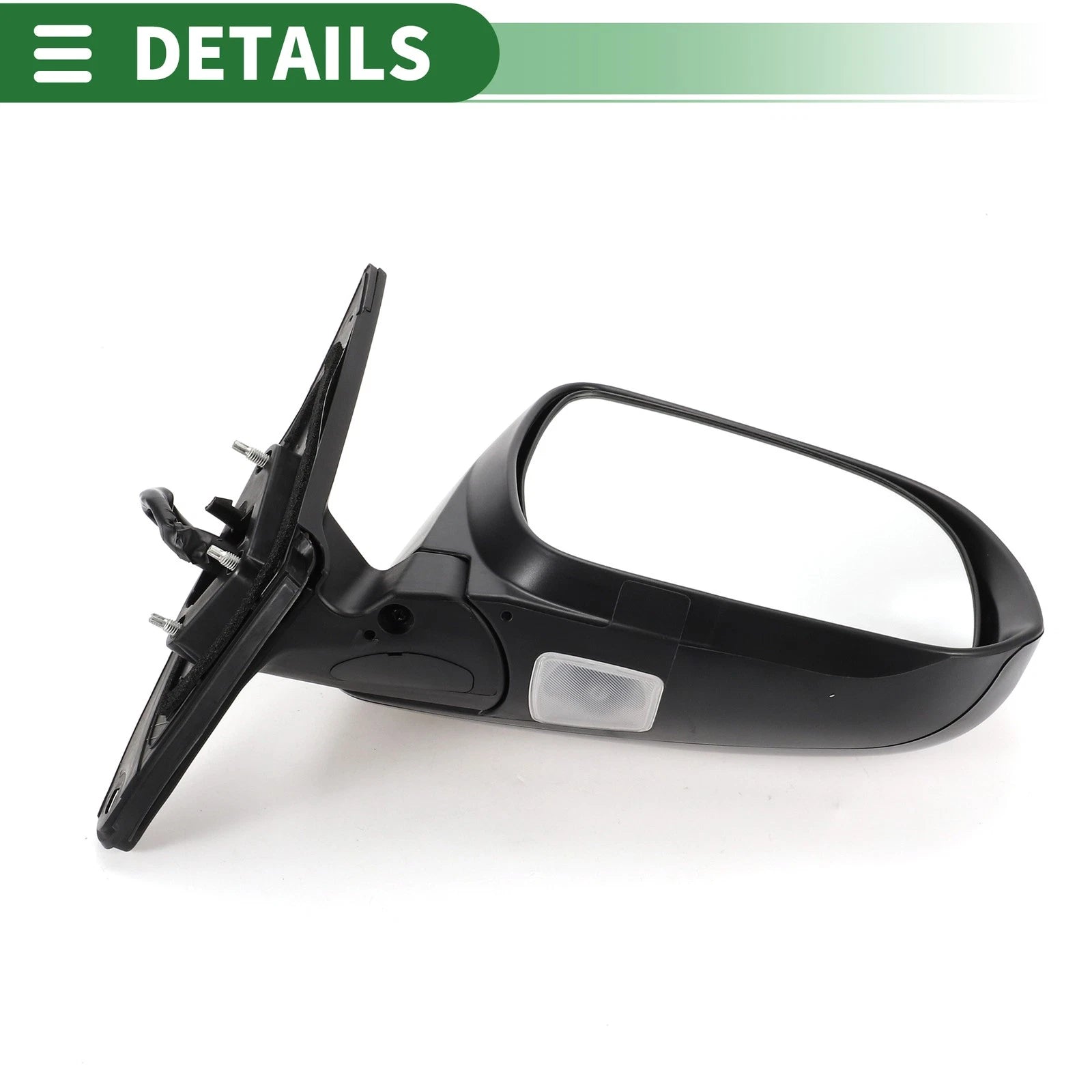 Right Side Door Mirror for Toyota Highlander (2008–2013) Manual Folding Gloss Black