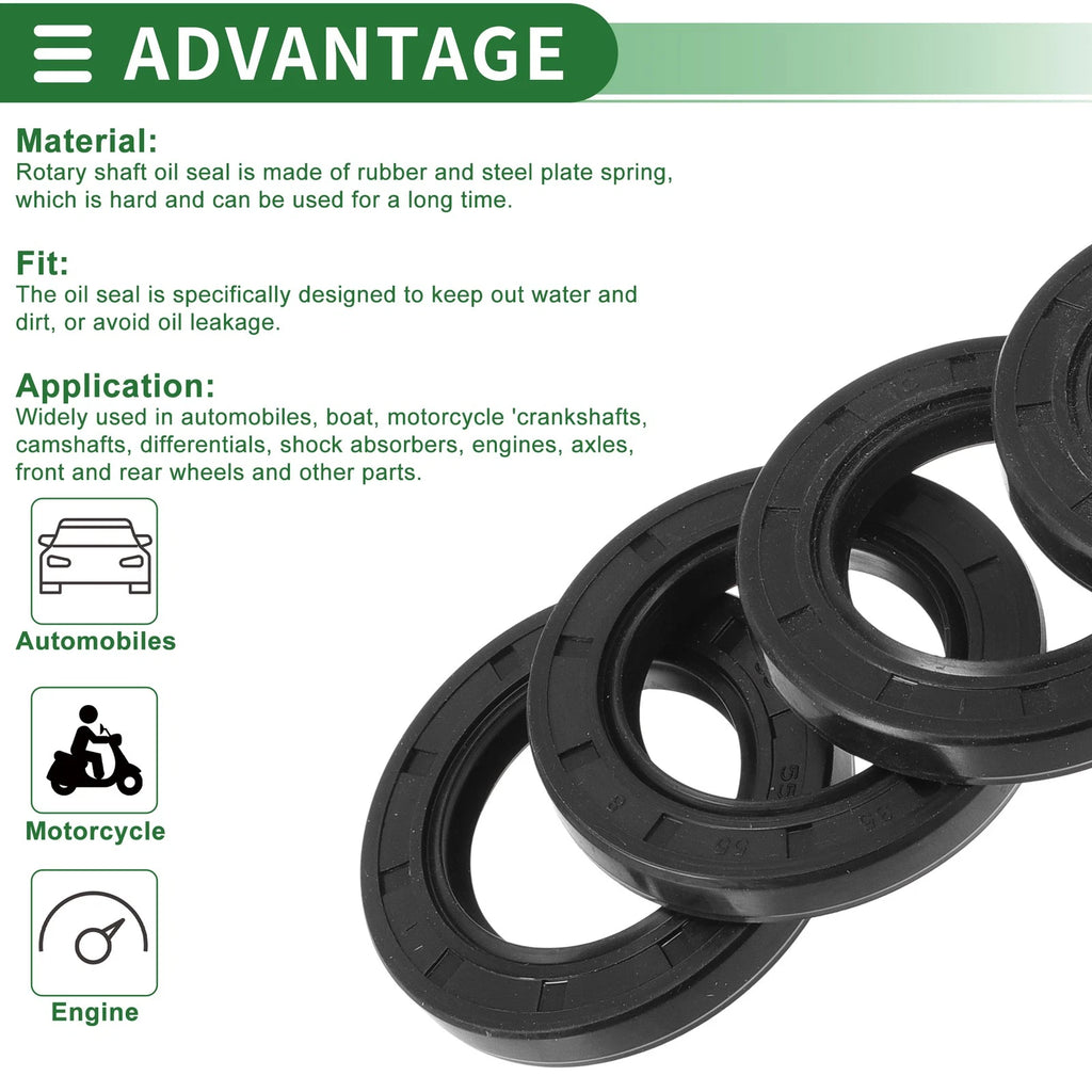 Set of 5 Oil Seal Rotary Shaft Seal NBR Rubber 35x55x8mm