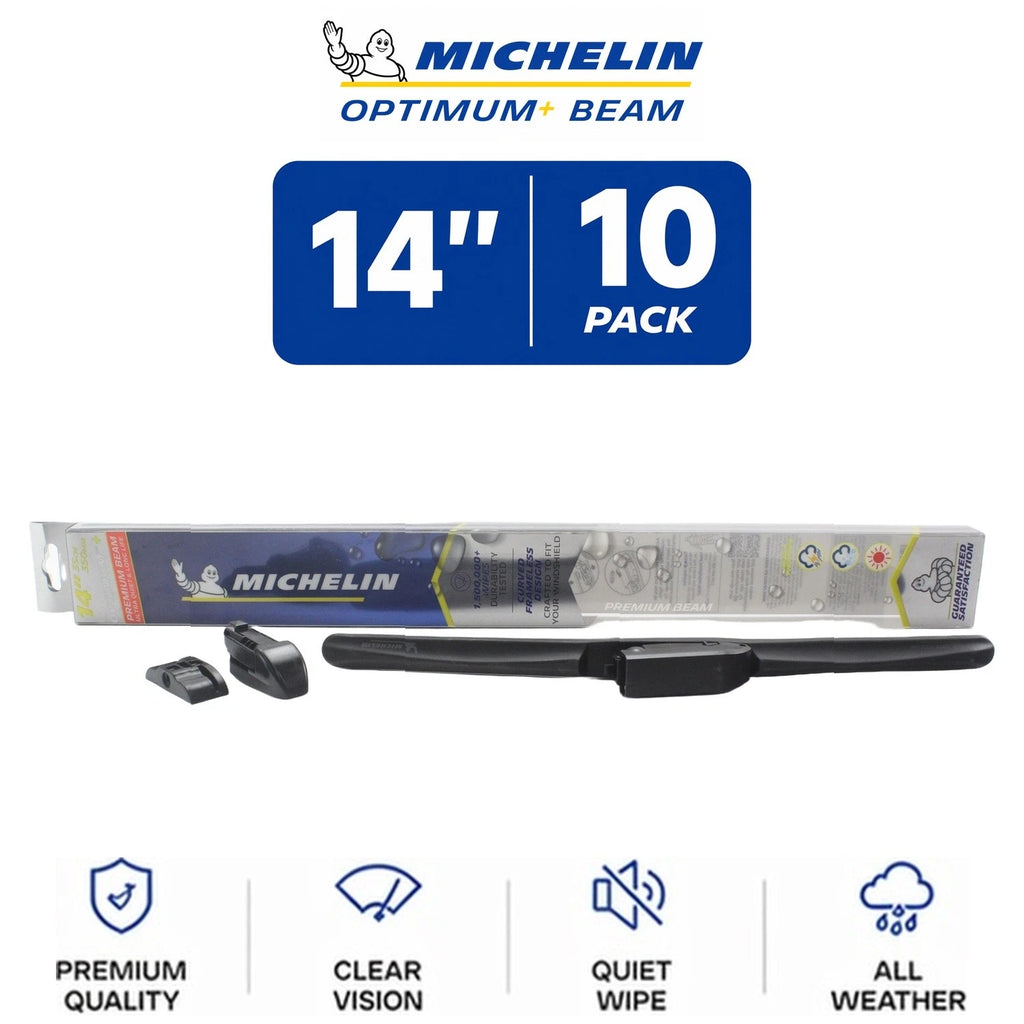 Set of 10 Michelin Optimum+ Beam Wiper Blades 14" All-Weather