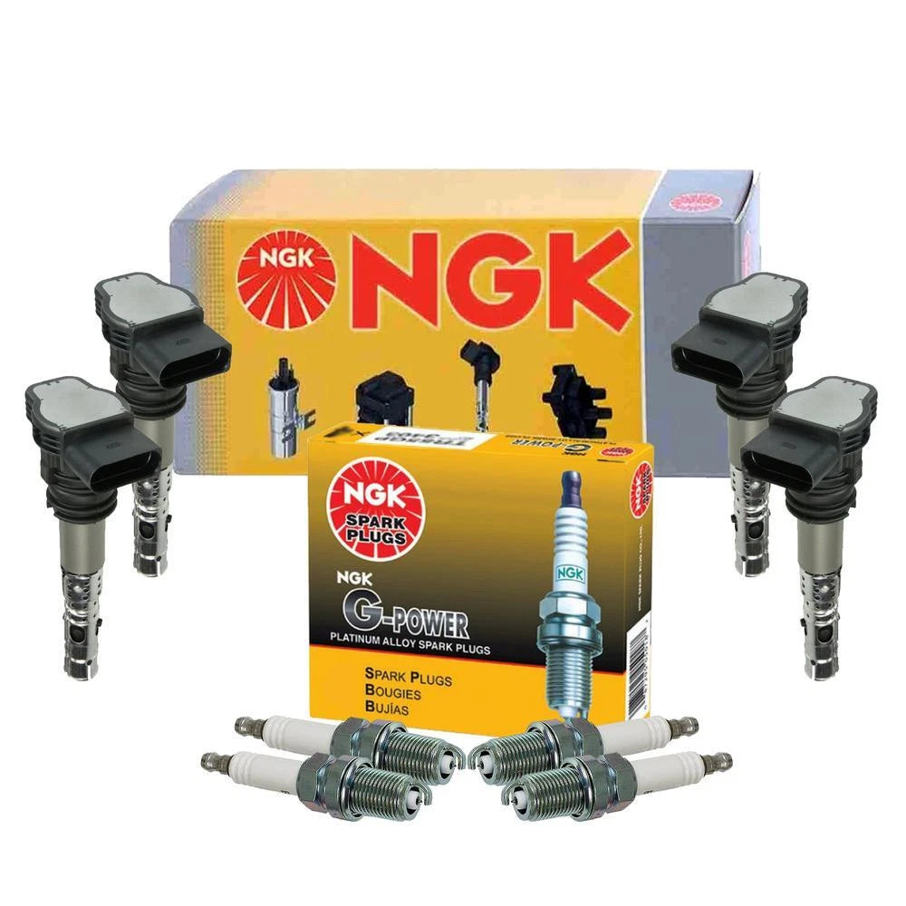 Set of 4 Ignition Coils & 4 G-Power Platinum Spark Plugs for Audi Volkswagen L4