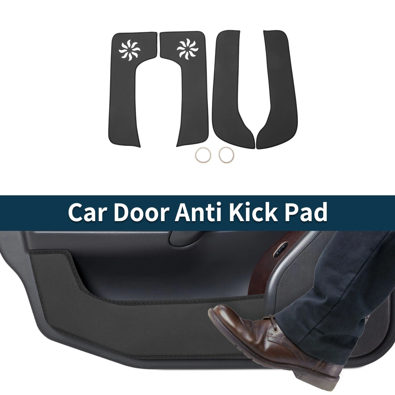 2X Car Door Anti Kick Pad Sticker Protector for Nissan NV200 (2000–2020) Black