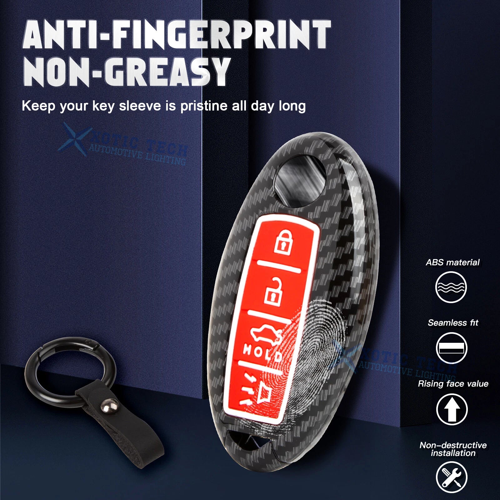 Carbon Style Smart Key Shell Protector for Nissan (2017-2023)