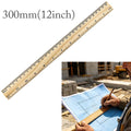 300mm Wooden Ruler with 0-30cm & 0-12inch Scales for Students & Teachers