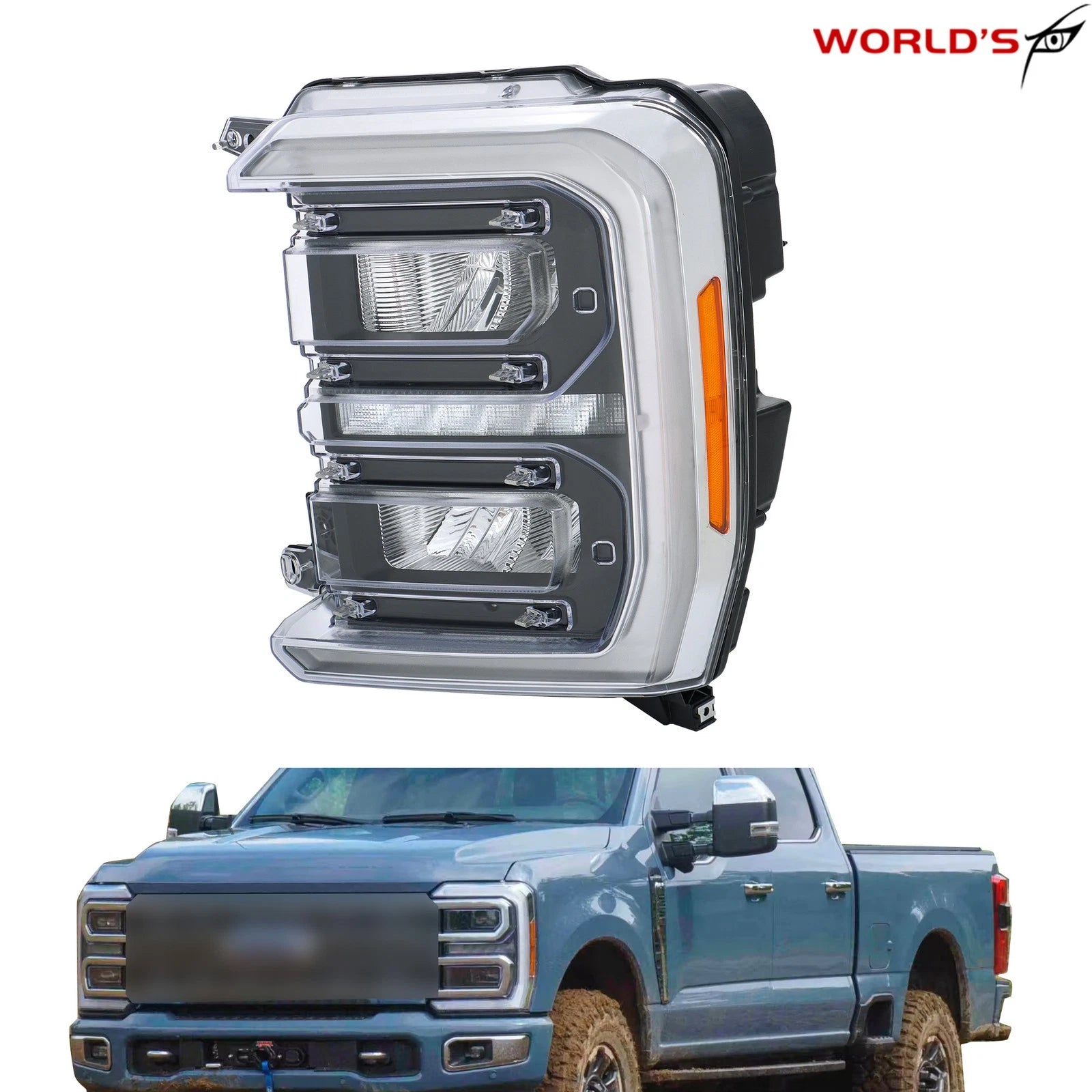 Front LED Reflector Headlight for Ford F250 F350 Superduty (2023–2024)