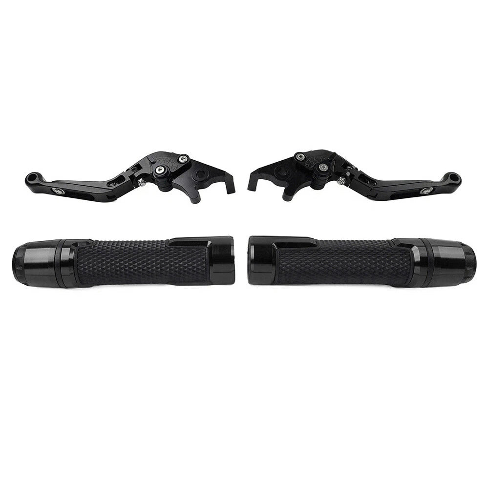 Set of 2 Black Extendable Brake Clutch Lever Handlebar Grips for Yamaha YZF R1 (2015–2023)
