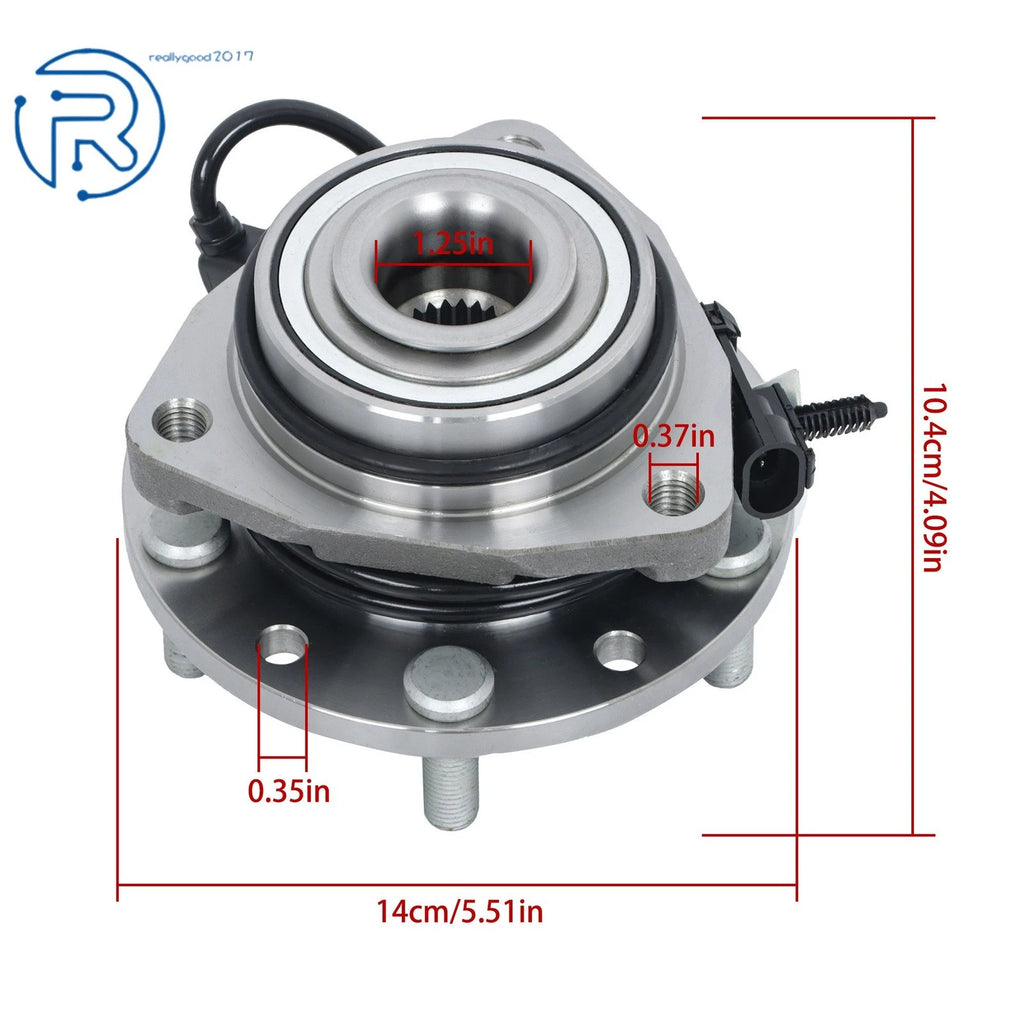 2X Front Wheel Bearing Hub Assembly for Chevy Blazer, S10 (1997-2005)