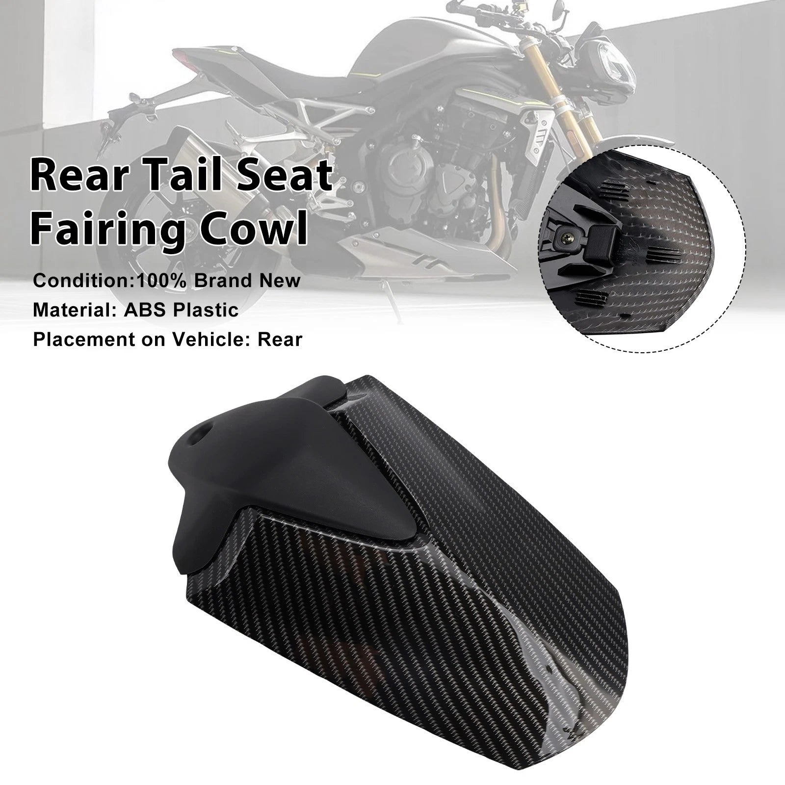 Rear Tail Seat Fairing Cowl Cover for Triumph Speed Triple 1200 RS (2021–2024) Carbon