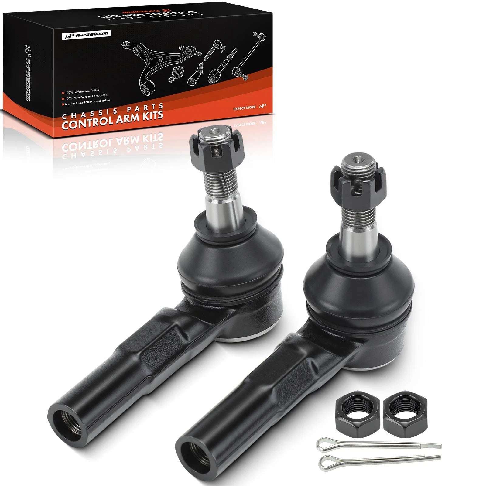 2Pcs Front Outer Tie Rod Ends for Toyota MR2 Spyder (2000–2005)