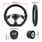 12.5" Marine Boat Steering Wheel with 3/4" Axle Hub Adapter (3 Spokes)