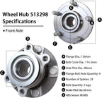 2x Front Wheel Hub and Bearing for Nissan Rogue (2014-2015) & Sentra (2008-2012)