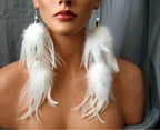 Earrings / Feather Dangle Hyperbolic Wire Jewelry Women