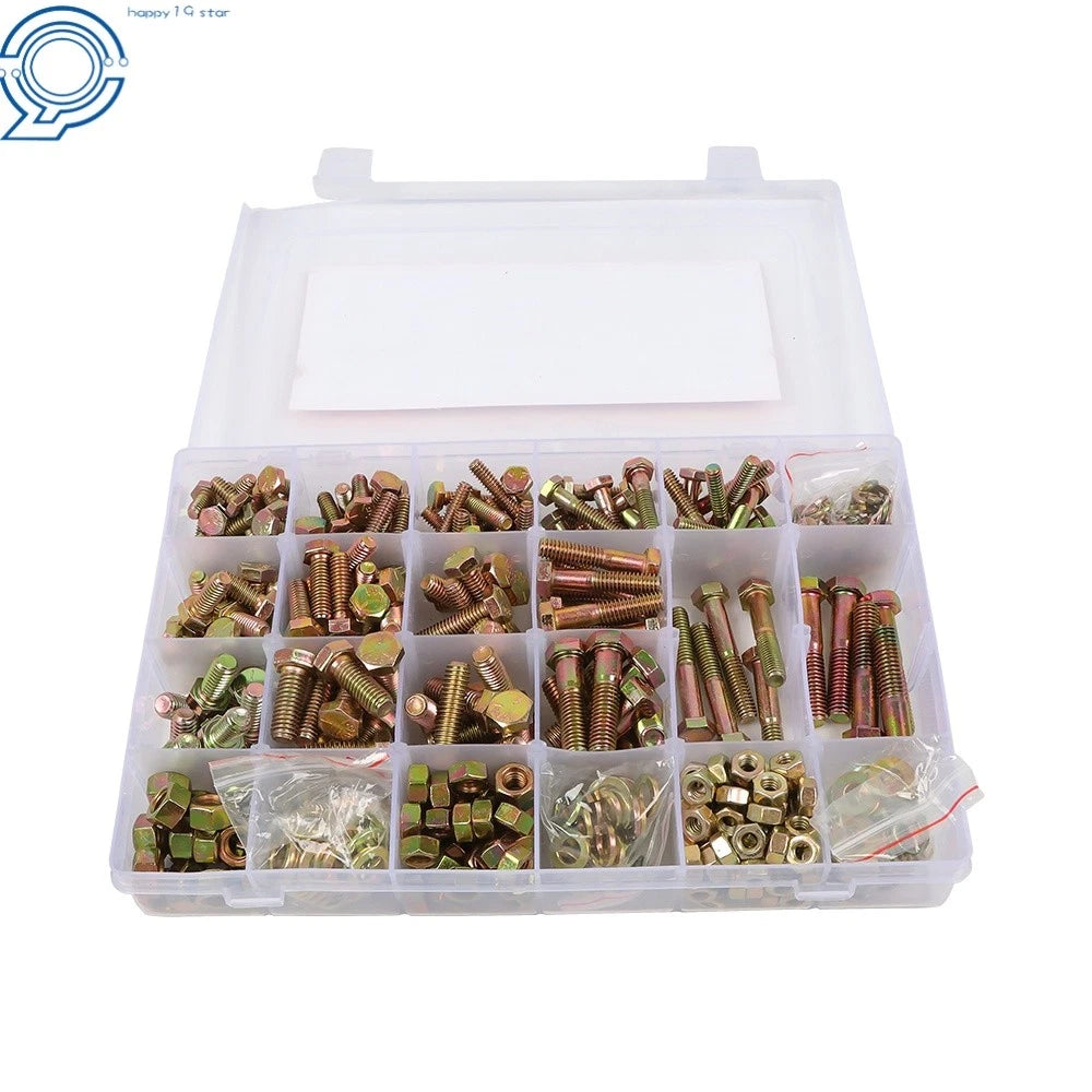 Hex Bolts and Nuts Kit for Automotive Applications (Various Sizes)
