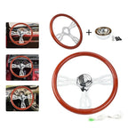 18" Chrome 3 Spoke Wood Steering Wheel for Big Rigs (Fits )