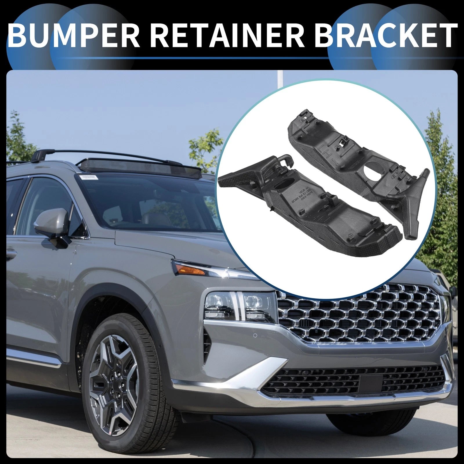 2X Front Bumper Retainer Bracket No. 86551S1000 for Hyundai Santa Fe (2019–2020)