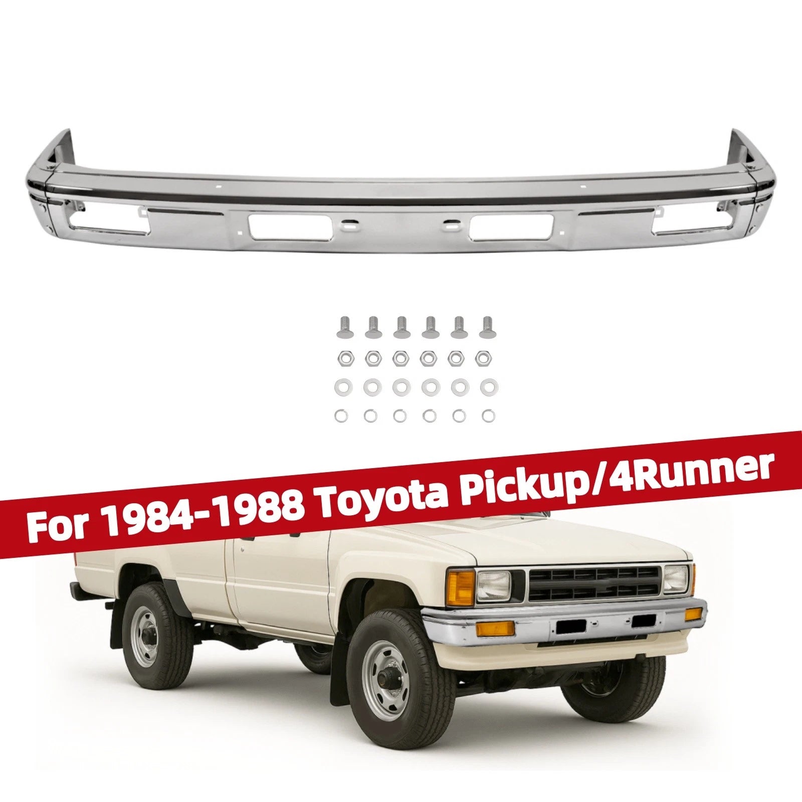 Chrome Front Bumper Face Bar for Toyota 4Runner (1984–1988)