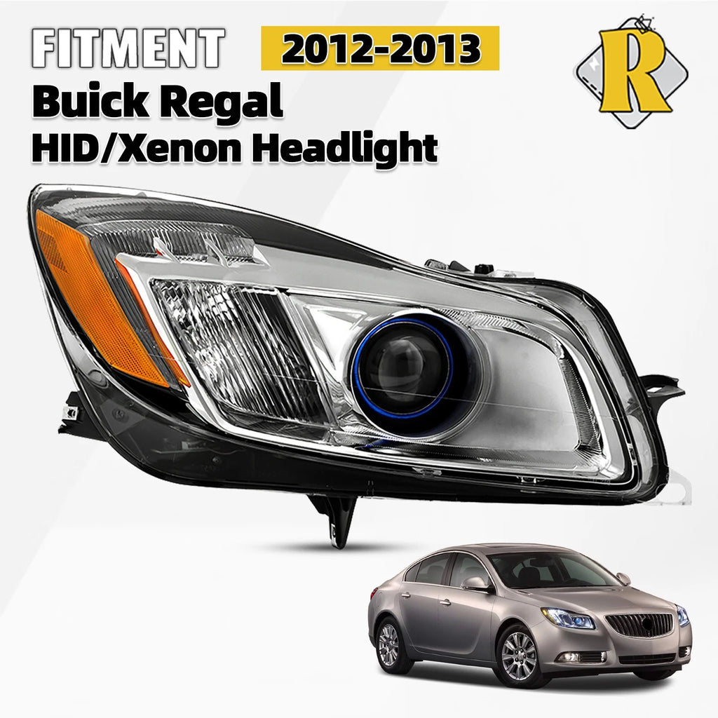 HID/Xenon Headlight for Buick Regal (2012–2013) Right Side w/Blue Ring