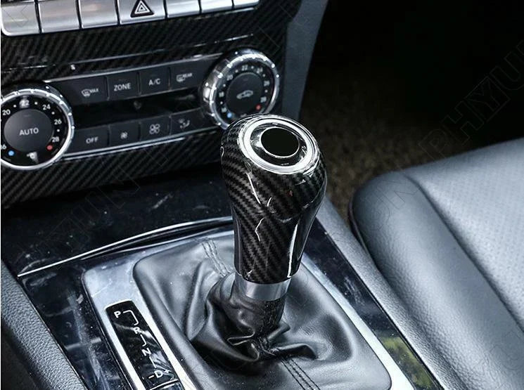Carbon Fiber Gear Shift Knob Cover for Mercedes-Benz W204 C-Class (2007-2014)