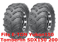 Set of 2 Rear Tires 22x10-10 for E-TON Yukon150, Tomberlin SDX150, 200 Sport ATV (Mud, 6PR)