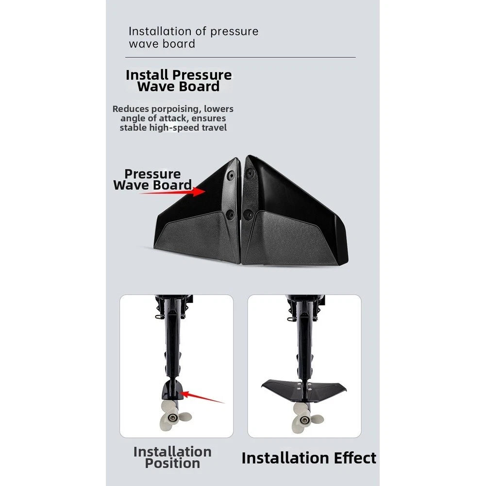Outboard Hydrofoil Bow Rise Reducer for High-Speed Boating