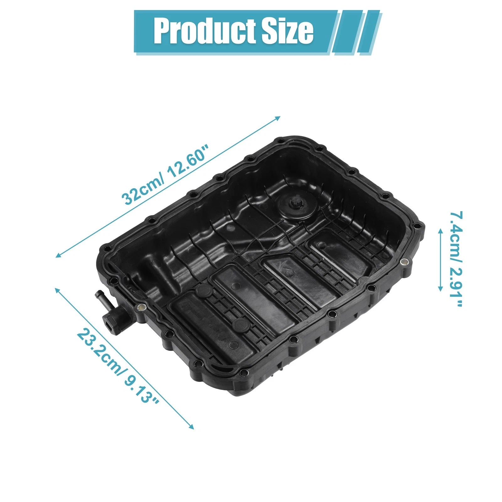 Set of 1 Oil Pan Cover for Hyundai Santa Fe (2013–2018) No. 452803B851 Plastic Black