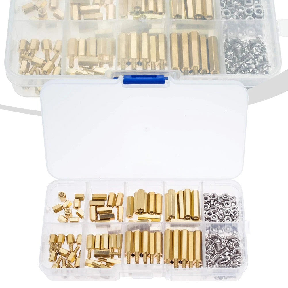 M2 5 Brass Standoff Kit with 180 Screws and Nuts for Automotive