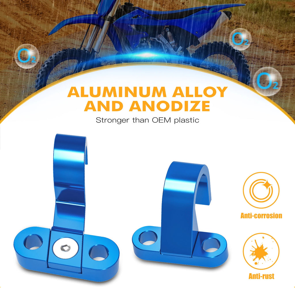 CNC Rear Brake Line Hose Clamp Holder for Yamaha YZ125 YZ250 (2006–2023) Blue