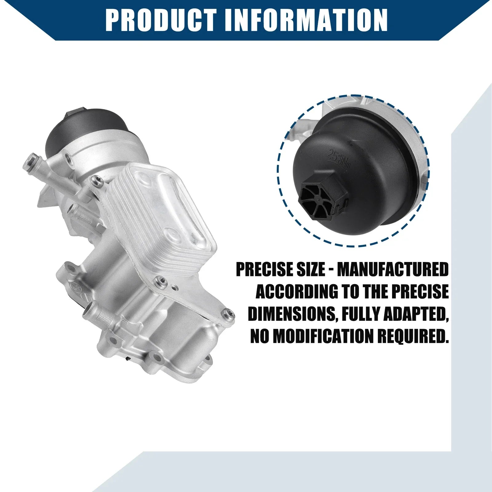 Engine Oil Cooler Replacement for BMW Mini Cooper Silver Tone