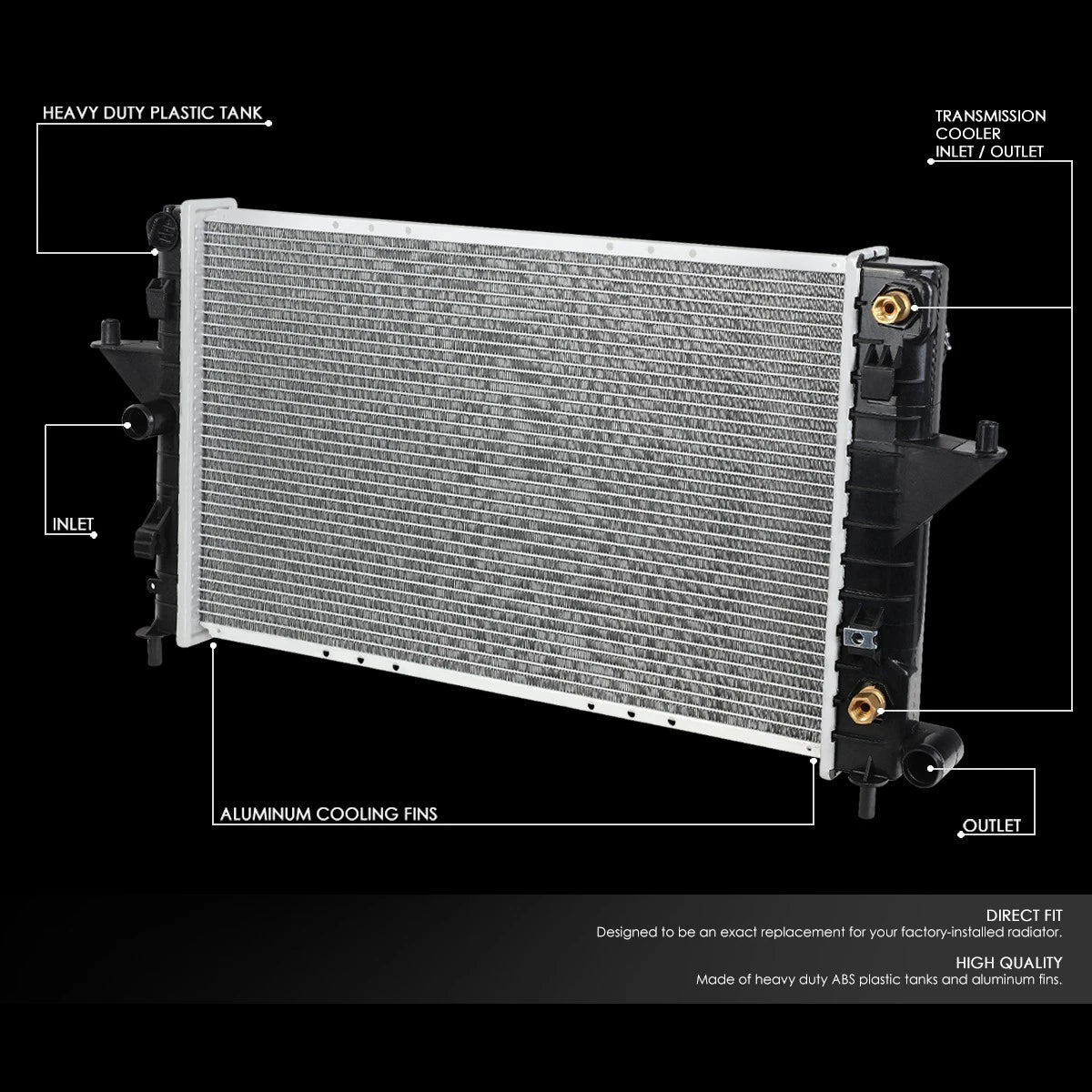 Aluminum Core Radiator for Saturn SC1/SL1/SL2/SW1 (1994–2002) DPI 2191