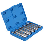 10pc Metric Spline Socket Set 1/4 3/8 1/2 Drive Chrome Finish