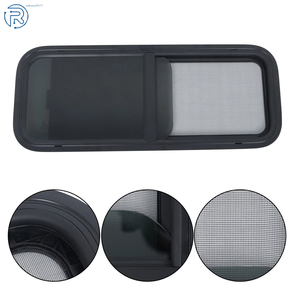 Horizontal Slider RV Window with Screen for Cargo Trailer (36" x 15")