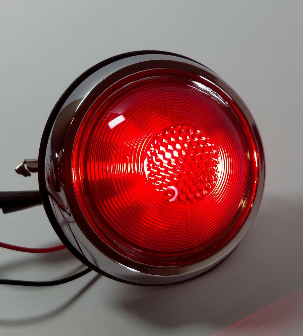 Tail Lights Pair 1950 Style Round W Glass Lens for Hot Rod Rat Rod (1950–1950)