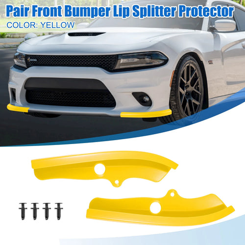 1 Pair Front Bumper Lip Splitter Protector Yellow for Dodge Challenger  734301749374