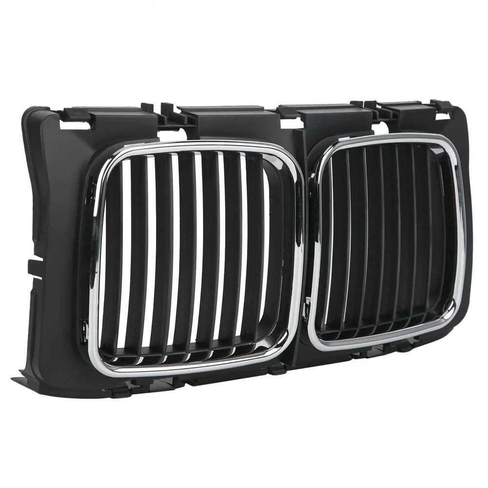 Front Center Grill with Chrome Trim for BMW E34 5 Series (1987–1992)