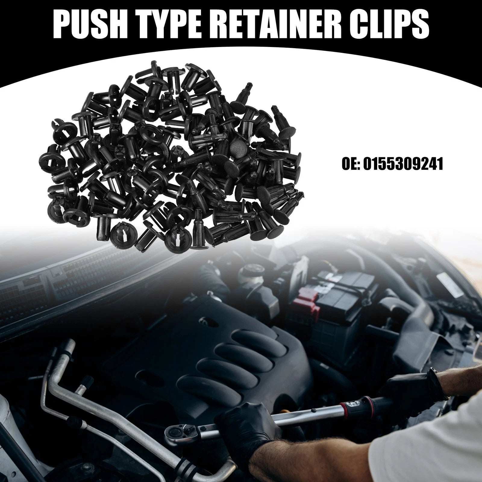 50 Pcs Push Type Retainer Clips No. 0155309241 for Nissan 350Z (2003–2009)