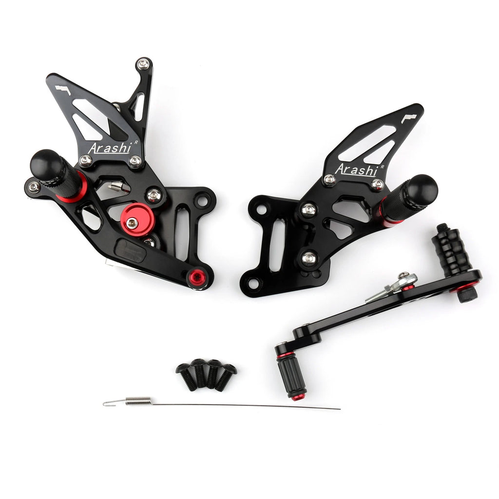 CNC Black Rearsets Footpegs for Suzuki GSXR1000 GSXR1000R (2017–2023)