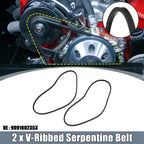 2 x V-Ribbed Serpentine Drive Belts for Lexus LX450 (1996-1997)