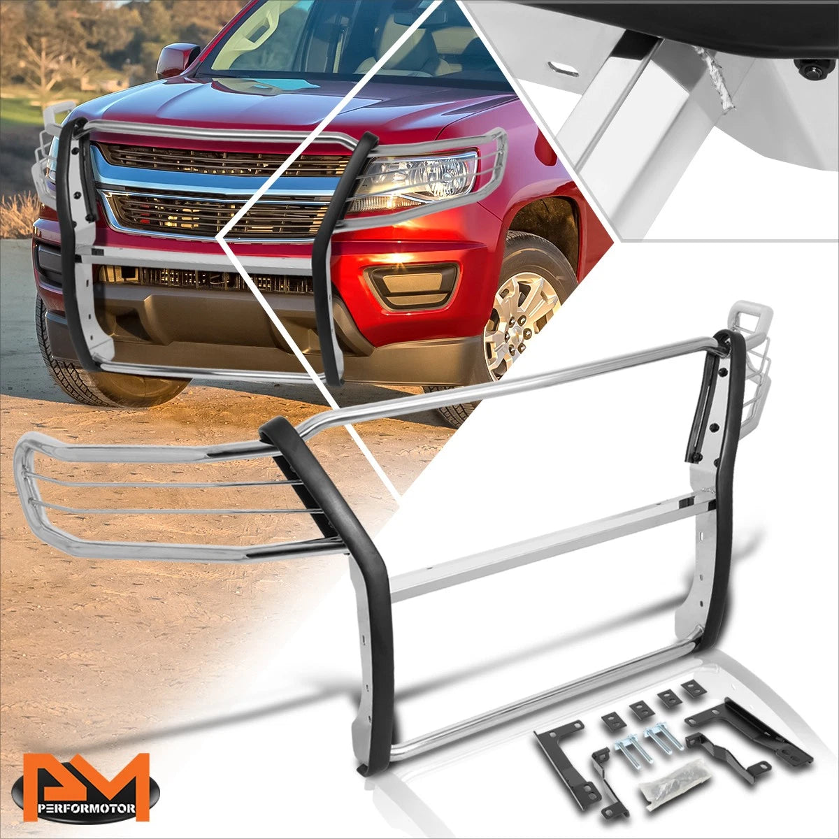 Front Bumper Brush Grille Guard for Chevy Colorado (2015–2019) - Chrome