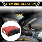 Center Console Lid Armrest Cover for Ford F-150 (2015–2020) Carbon Fiber Red
