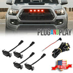Smoked Lens Red LED Front Grille Lights for Toyota Tacoma (2016–2019)