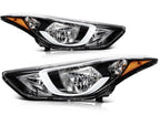 Headlight Assembly for Hyundai Elantra (2014–2016) Black Housing Halogen